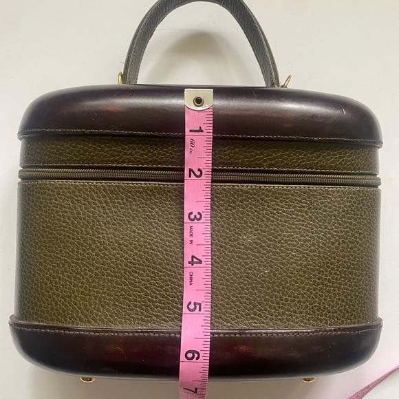 Vintage Olive Green and Brown Travel Purse Bag - Picture 7 of 7